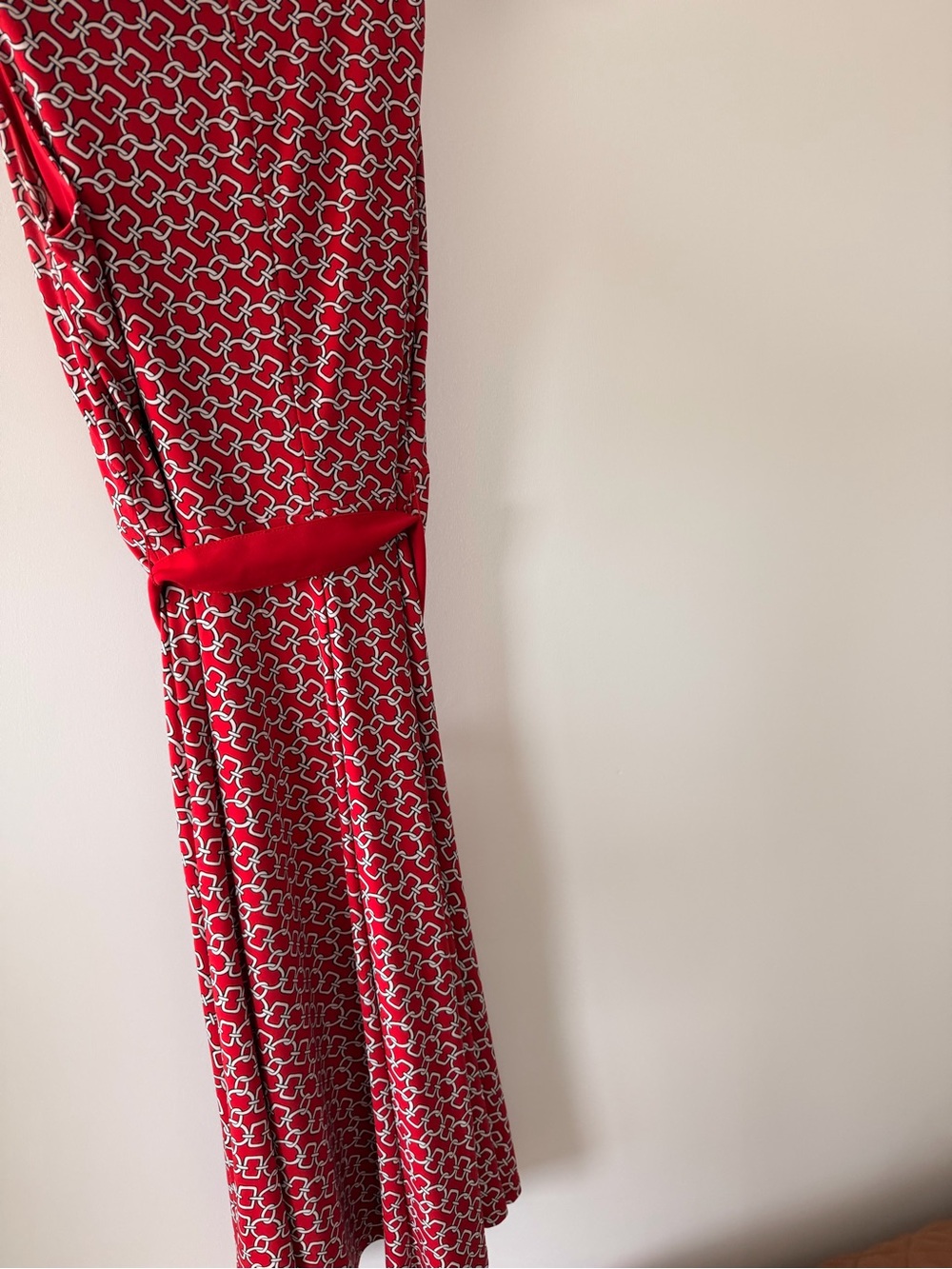 Ralph Lauren Red and White Chain-Link Sleeveless Dress - Picture 4 of 5